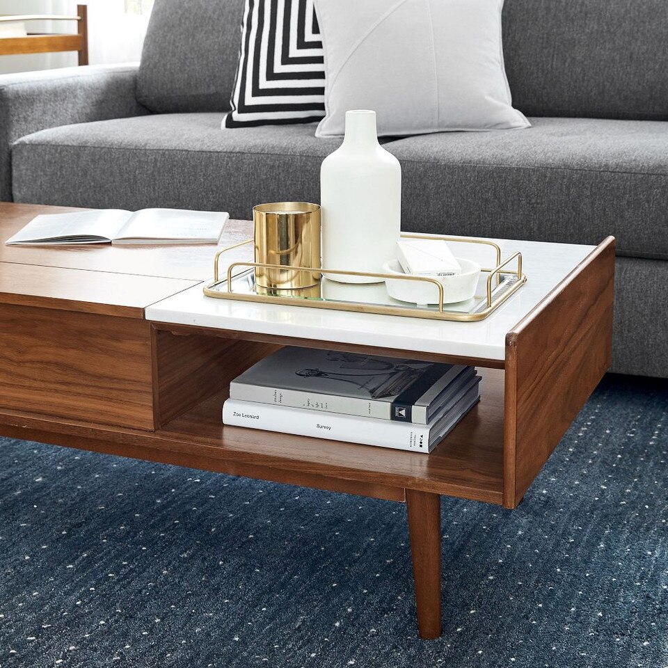 Mid-Century Modern Pop-Up Coffee Table - Modern Storage Solution | West ...